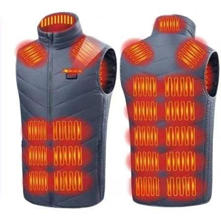 Oppvarmet vest for menn og kvinner USB elektrisk 21 oppvarmingssoner oppvarming vest vintervarme