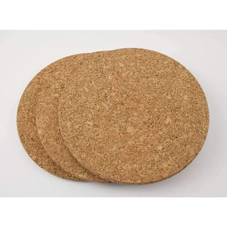 Sats med 3 korkunderlägg – 19 cm i diameter