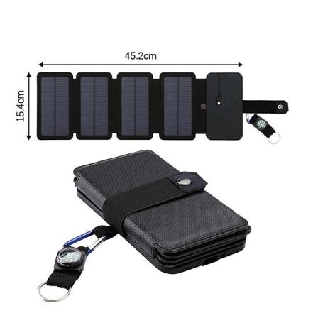 Taitettava ulkokäyttöön tarkoitettu kannettava aurinkolaturi puhelimeen akun retkeilyyn retkeilyyn USB 5v hätäkannettava power [HhhK]