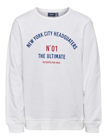 Kobdave L/S O-Neck Swt White Kids Only