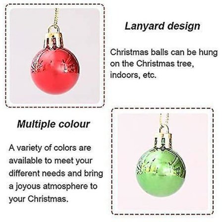 24 st 3 cm Slagtåliga Julgranskulor Dekoration