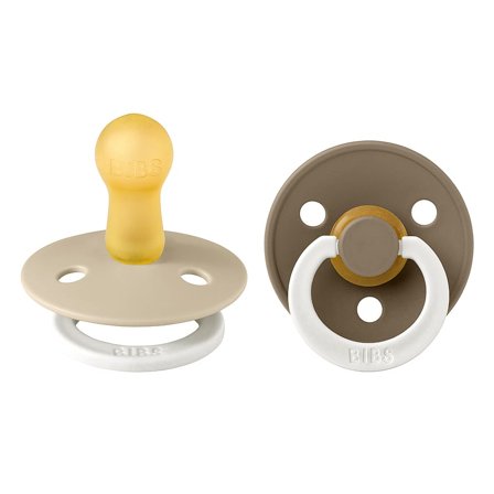 BIBS Colour Sut Latex Rund 2-pak Vanilla/ Dark Oak Str. 2, Børn & Forældre, Sutter, Latexsutter