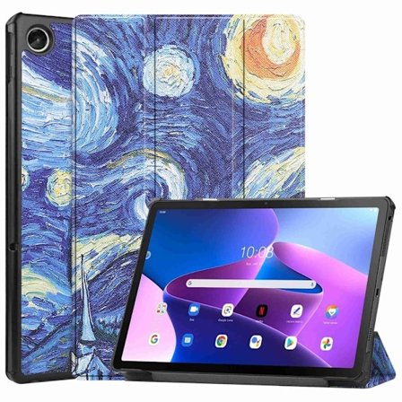 Lenovo Tab M10 Plus (Gen 3) läderfodral med trefaldigt mönster - Stjärnklar Natt
