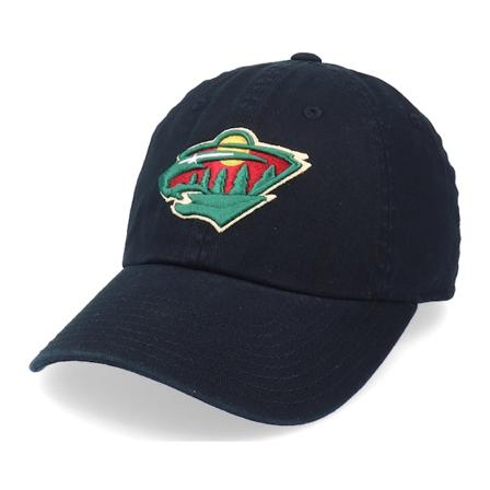 American Needle - NHL Zwart unconstructed Cap - Minnesota Wild Blue Line Black Dad Cap @ Hatstore