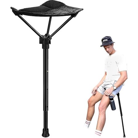 Bærbar krakk med justerbar høyde, sammenleggbar utendørs fiskestol med 3 gir