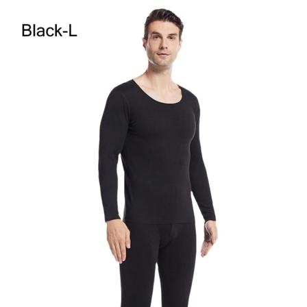 Miesten thermal koko set pitkä Johns ylä- ja alaosa MUSTA L Black L