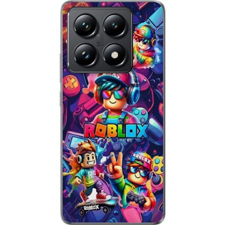 Kompatibelt Mobilskal till Xiaomi Xiaomi 14T Färgstark Roblox-spelgrupp med hörlurar, kontroller och neonfärger perfekt för barn och spelentusiast