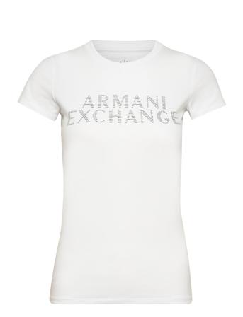 T-Shirt T-shirts & Tops Short-sleeved Hvit Armani Exchange*Betinget Tilbud