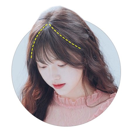 Pannelugg Frisyre Livaktig Forbedre Ansiktskontur 3D Ekte Menneskehår Pannelugg Mørk Brun