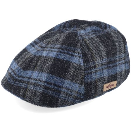 Stetson - Blå flatcap Kasket - Texas Shadow Plaid Blue Flatcap @ Hatstore