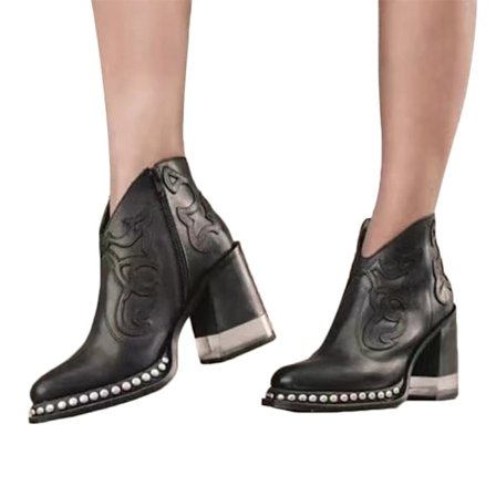 Damskor med brittisk stil, klack och ankellängd