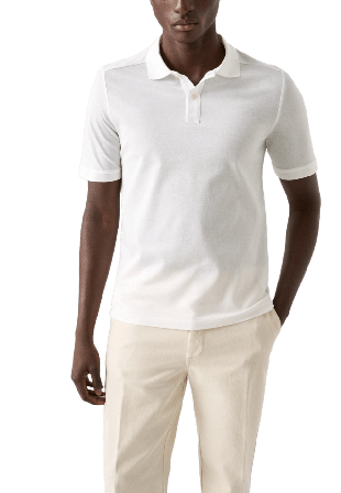 Eton Filo Di Scozia Piqué Skjortor Herr Vit XXL