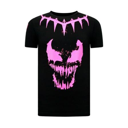 Local Fanatic T-Shirt Med Tryck Venom Face Neon svart, Herr, Herr, Storlek: XL