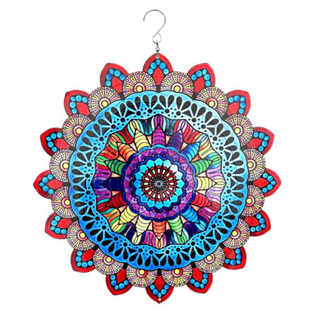 Innendørs utendørs hagedekor håndverk ornament flerfarget mandala vindspinner