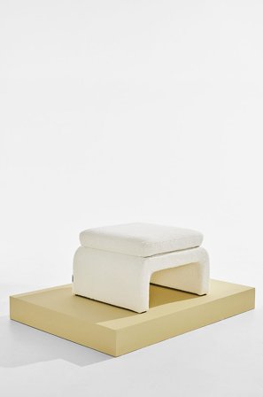 Pastill - Mika puf bouclé - Hvid - Fodskamler & puffer - Fra Homeroom