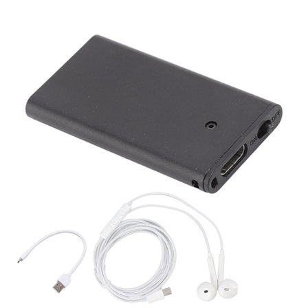 Mini HD Støyreduksjon Kryptert 4GB Stemmeaktivert Opptaker MP3 Avspilling for Møte Intervju Svart