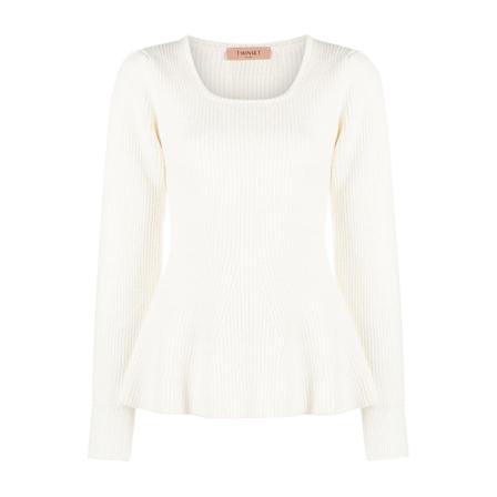 Twinset, Round-neck Knitwear Wit, Dames, Maat:M
