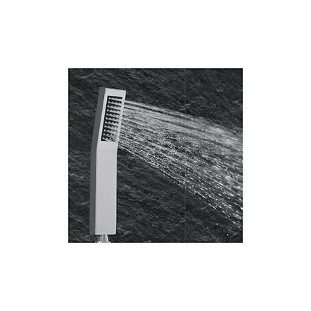 Moderne håndbruser med højt tryk vandfald badeværelse brusehoved anti-skala vandbesparende dyse rektangulær messing brusehoved forkromet