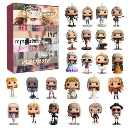 Taylor Swift Adventskalender 2024 - 24 dagers adventskalender nedtellingskalender ornament jule nøkkelring gaveidé musikkelsker
