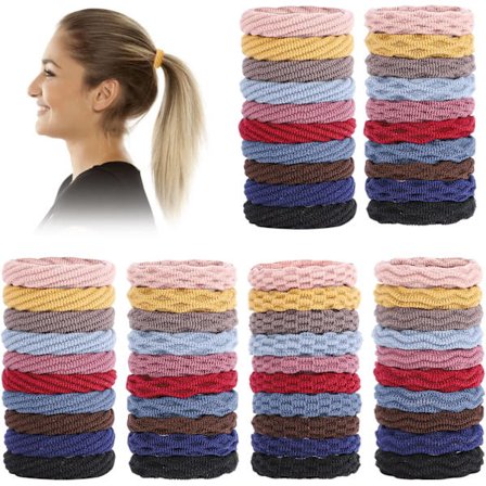 60 stk bomullshårstrikk, sømløse hårstrikk scrunchie metallfri