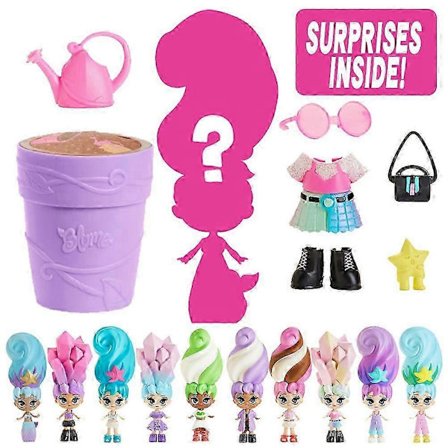 Blomsterpotte Dukke Vanning Vil Blomstre Langt Hår Morsom Nyhet Blindboks Leke Dukke (Fww)