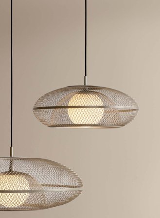 Faraday taklampe medium Ø45 - børstet stål