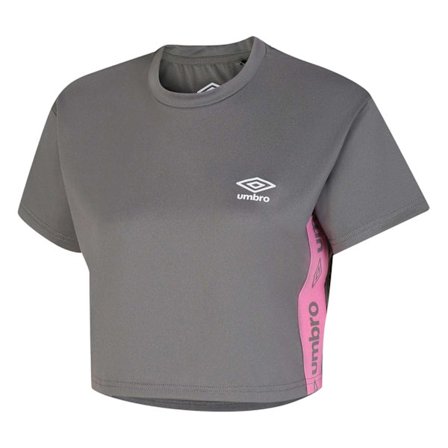 Umbro Dam/Flickor Cropped Active T-Shirt 10 UK Grå/Rosa