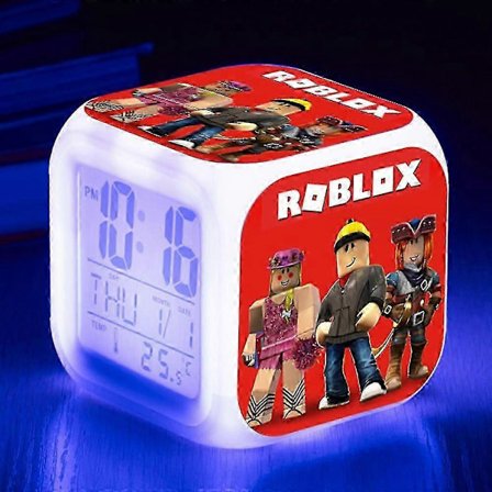 Roblox Print Digital Vækkeur 7 Farveskiftende Natlampe LED Display Sengelampe Boligindretning Børnelegetøjsgaver [HK]