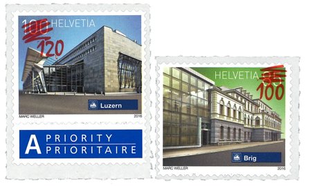 Schweiz - Overtryk Jernbaner - Postfrisk sæt 2v