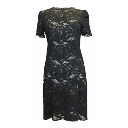 Dolce & Gabbana Pre-owned Floral Lace Kjole Sort, Dame