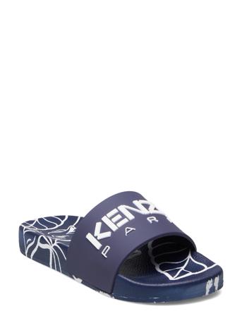 Aqua Slides Shoes Summer Shoes Pool Sliders Blå Kenzo*Betinget Tilbud