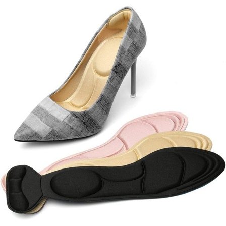 3 par hælinlæg, indlægssåler med hælgreb, svampesåler med hælpude, komfortsåler til løse sko