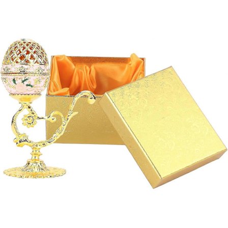 Emalje Faberge Æg Håndmalet Faberge Æg Stil Dekorativt Smykke Funklende Smykkeskrin Unik Gave til Boligindretning