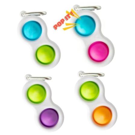 Simple Dimple, Mini Pop It Fidget Finger Toy / Leksak- Ce Orange - Grön