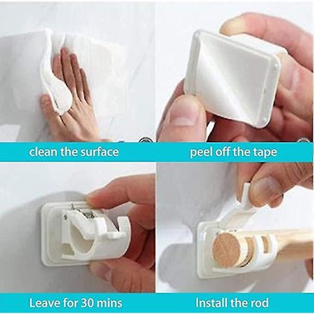 Selvklebende krok gardinstangbrakett draperier veggkroker