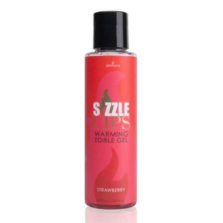 Sensuva: Sizzle Lips Strawberry Warming Edible Gel - Erotik Vuxen: Forspill