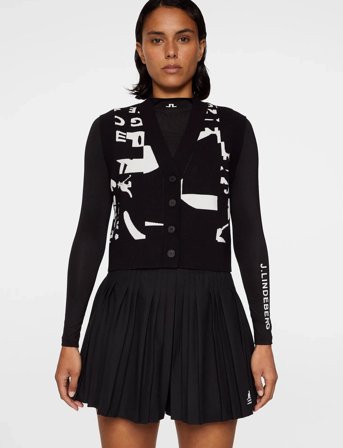 J. Lindeberg Jackie Jacquard Vest - Black - L