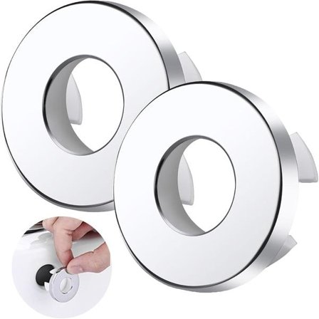 2-pak Vask Overløbsbeskyttelse, Vask Overløbsring, Overløbsbeskyttelse til Vaskehul