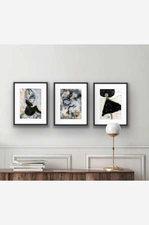 Karolina Palmér - Konstpaket sett om tre "Svartvit harmoni" - Flerfärgad - Posters - Från Homeroom