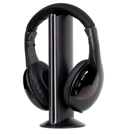 Over-ear trådlöst headset med övervakningsfunktion, trådlösa TV-hörlurar för seniorer och familjer, multifunktionellt trådlöst headset med bred