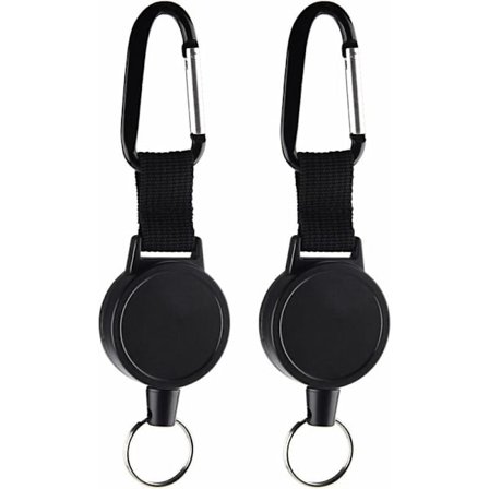 2-pack Retractable Retractable Key Chain Id Badges Holder Med St