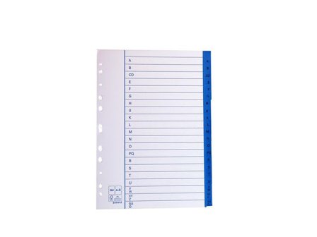 Pappersregister A4 A-Ö 10/fp - Lyreco - Kontorsmaterial - Pärmar och register - Pappersregister