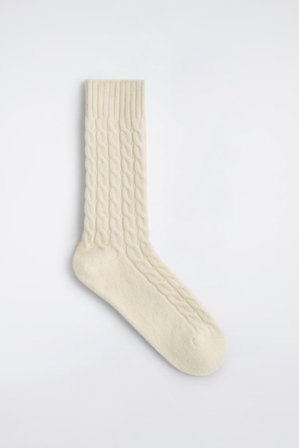 COS Homme Chaussettes En Laine Torsadée in Blanc