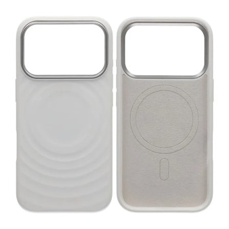 Cream wave liquid silicone Case For iPhone 17 Pro White