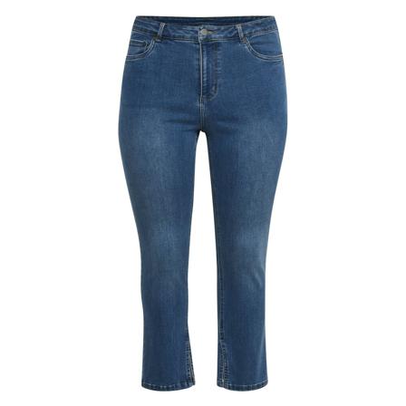 Kaffe Curve, KCJessa HW Slit Jeans Niebieski, Kobieta, Rozmiar: 3XL