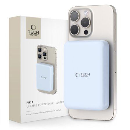 TECH-PROTECT PB11 LIFEMAG MAGSAFE POWER BANK 10000MAH BLÅ