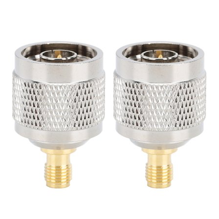 2 stk. N Han til SMA Hun Nikkelbelagt Kobber Koaksialkabel Konnektor Adapter 50 Ohm til Antenne Radio WiFi Trådløst LAN