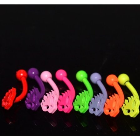 16G blandet 8 farver kranie neon farver øjenbryn ring