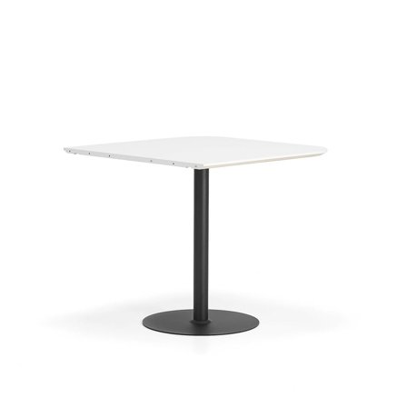 Bar table METRIC, rounded corners, 1000x1000x900 mm, black/white