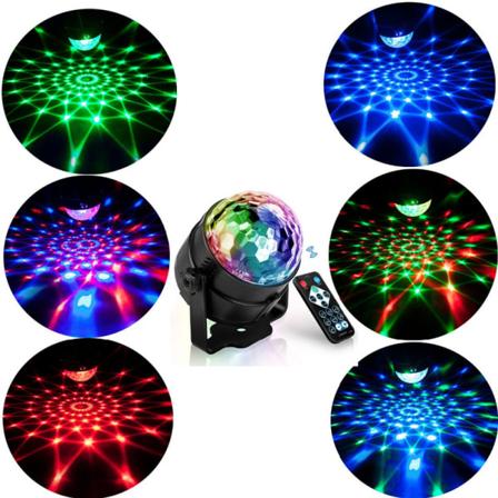 Disco Ball LED Disco Light, 7 färger Set med fjärrkontroll och USB -kabel, 360° roterbar Disco Light för fest/jul/bar/klubb/DJ